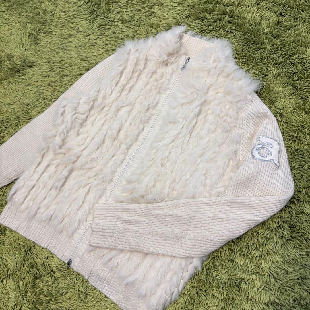 archivio アルチビオ ジップジャケット アイボリー ラビットファー 38