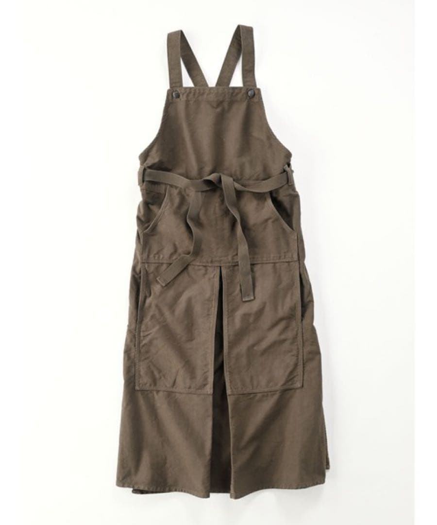 ●ほぼ未使用品●45R 45rpm●麦サテンのエプロンドレス ワンピース カーキ