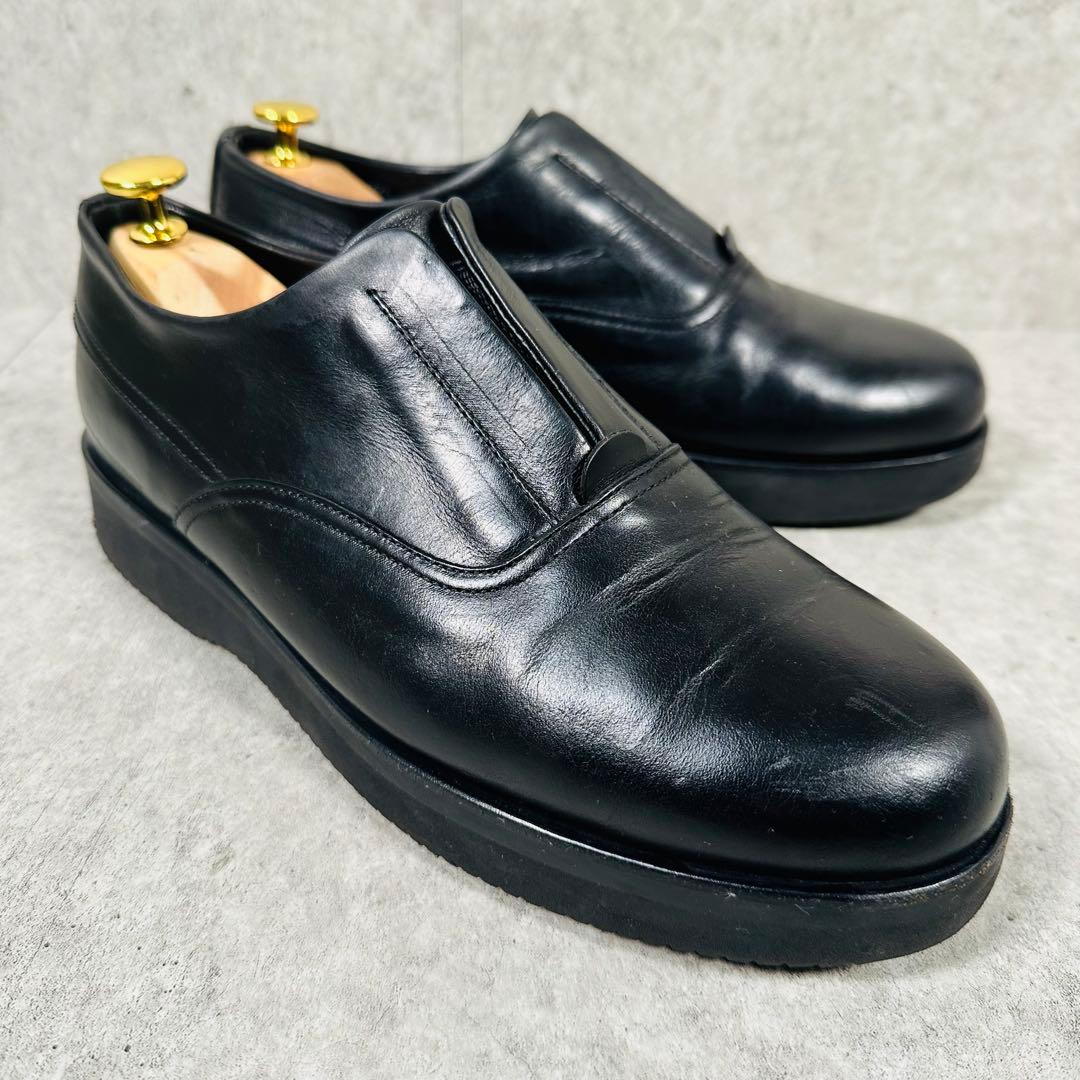 クーティープロダクションズ　ラザ　スリッポン　レザー ビブラムソール　革靴　黒