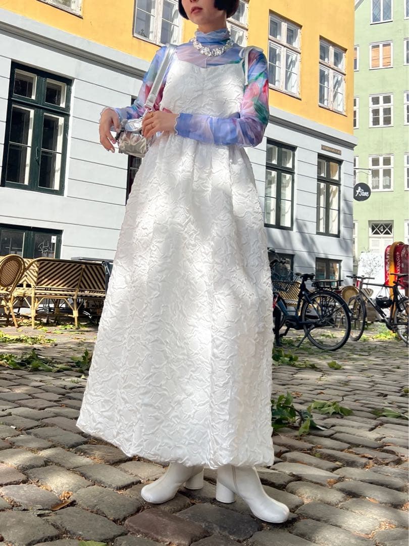 【POPPY】BALLOON CAMI ONE-PIECE (WHITE)