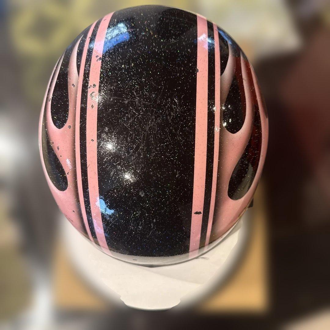 Kawasaki 半帽ヘルメット ピンク・黒