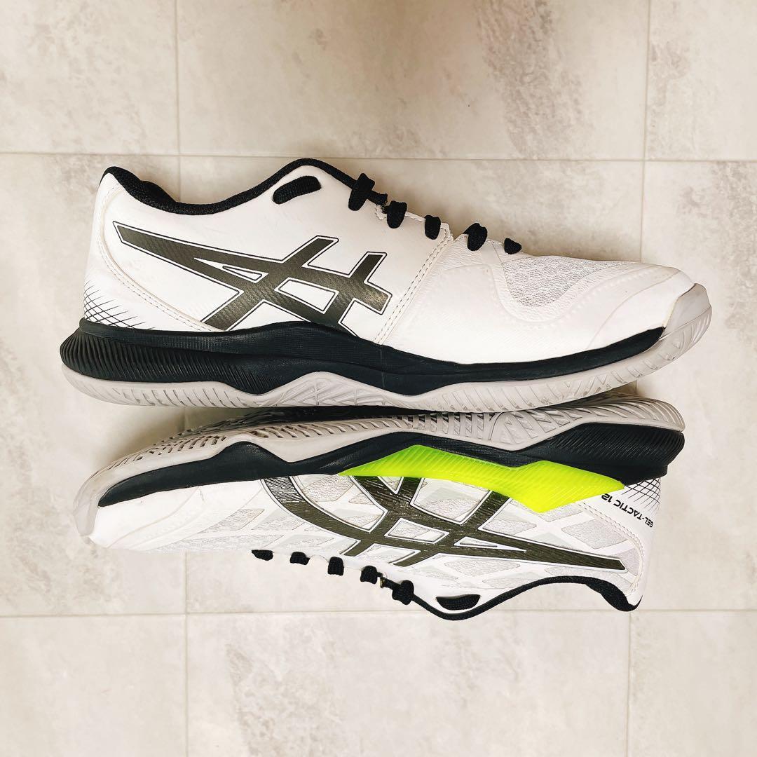 アシックス ゲルタクティック12 バレーボール ホワイト/ブラック 24cm