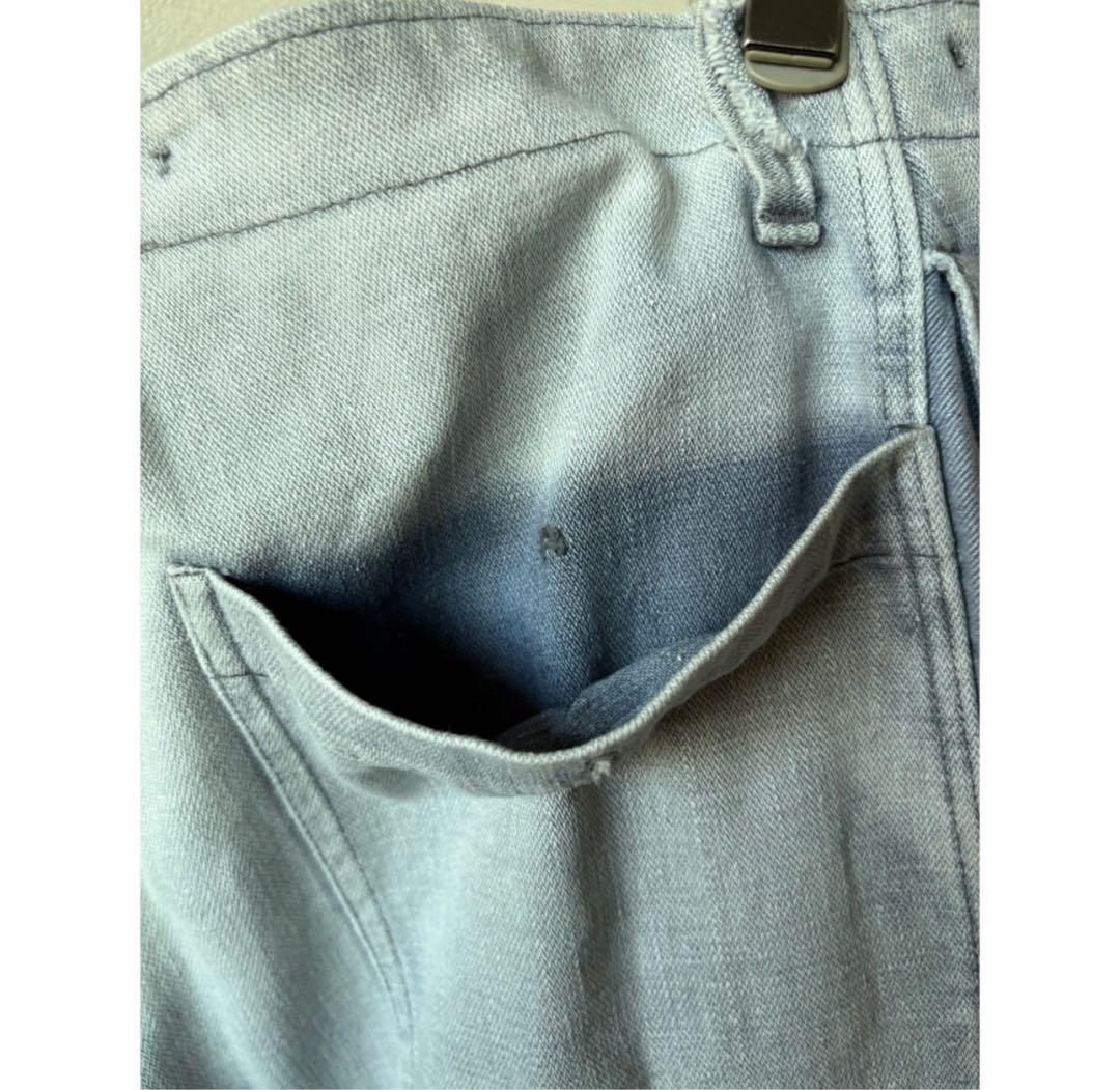 \"鬼焼けサンフェード\" ナス紺 ラベンダー ユーロヴィンテージ ワークパンツ