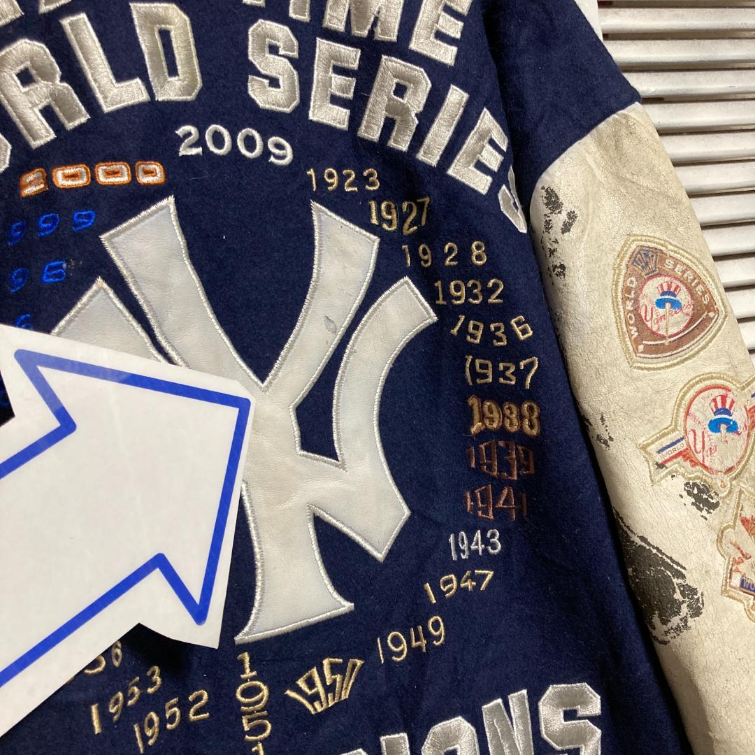 が*ん様 AUEH ライダース ジャケット 古着 野球 スタジャン レザー ワッ