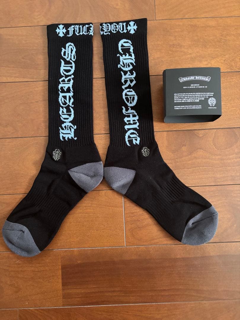 10月12日まで【新品】クロムハーツソックス25-27 ブルー