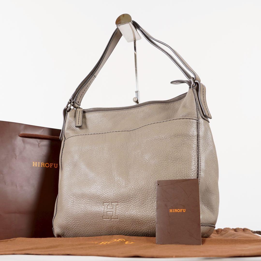 【極美品✨】ヒロフ ヴィータ 2way ショルダーバッグ シボ革 グレージュ