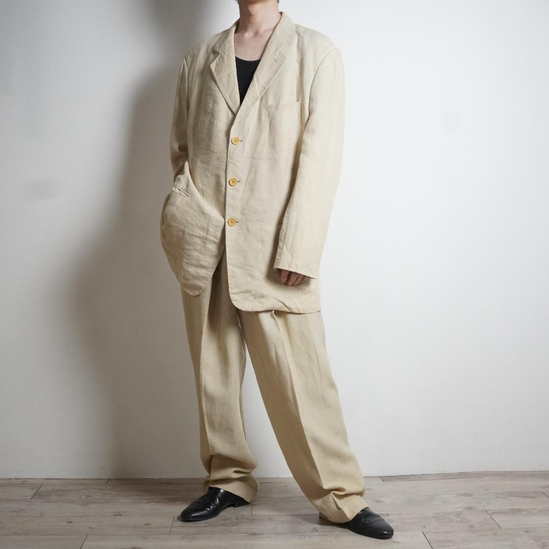 GIORGIO ARMANI リネン素材シングルセットアップスーツ/UW164