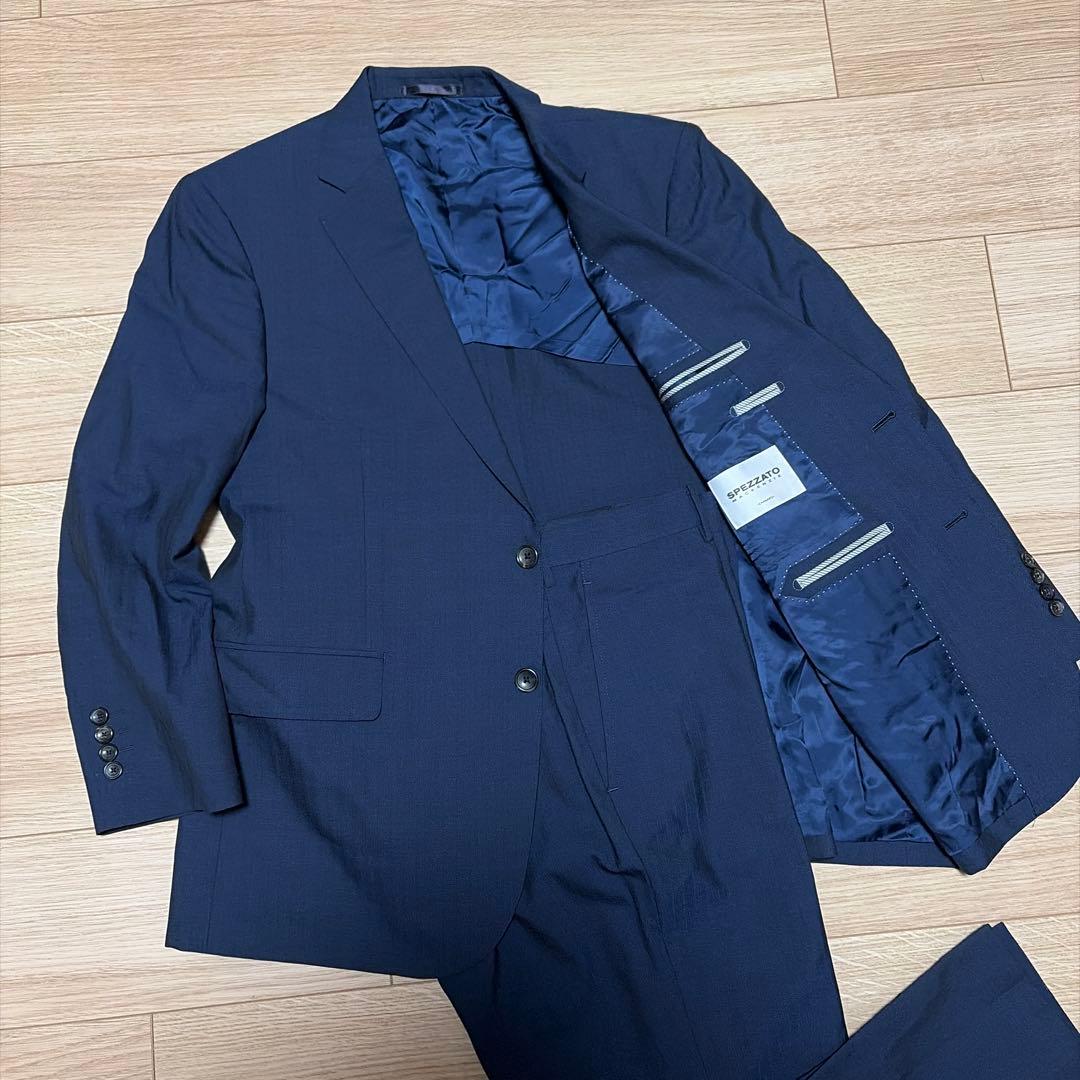 専用エルメネジルド ゼニア×オンワード　セットアップ　ネイビーシャドウストライプ