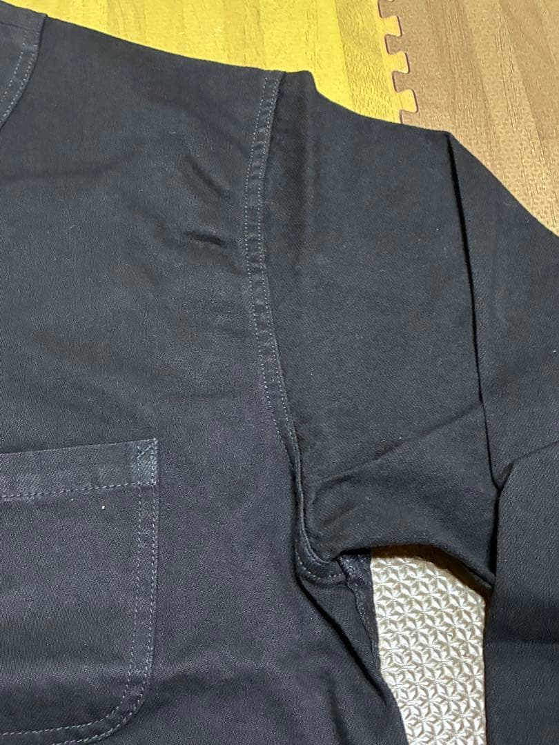 【新品】バーンズ 70's ノーカラーカバーオールJKT ブラック　サイズL