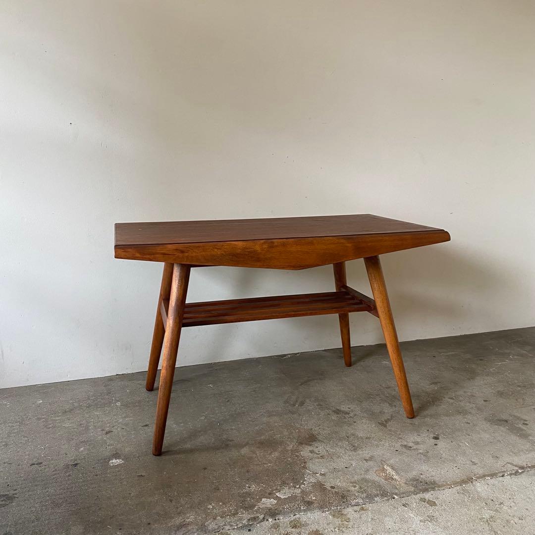 ソファテーブル　ローテーブル　センターテーブル　飾り台　格子荷台付き　オイル仕上