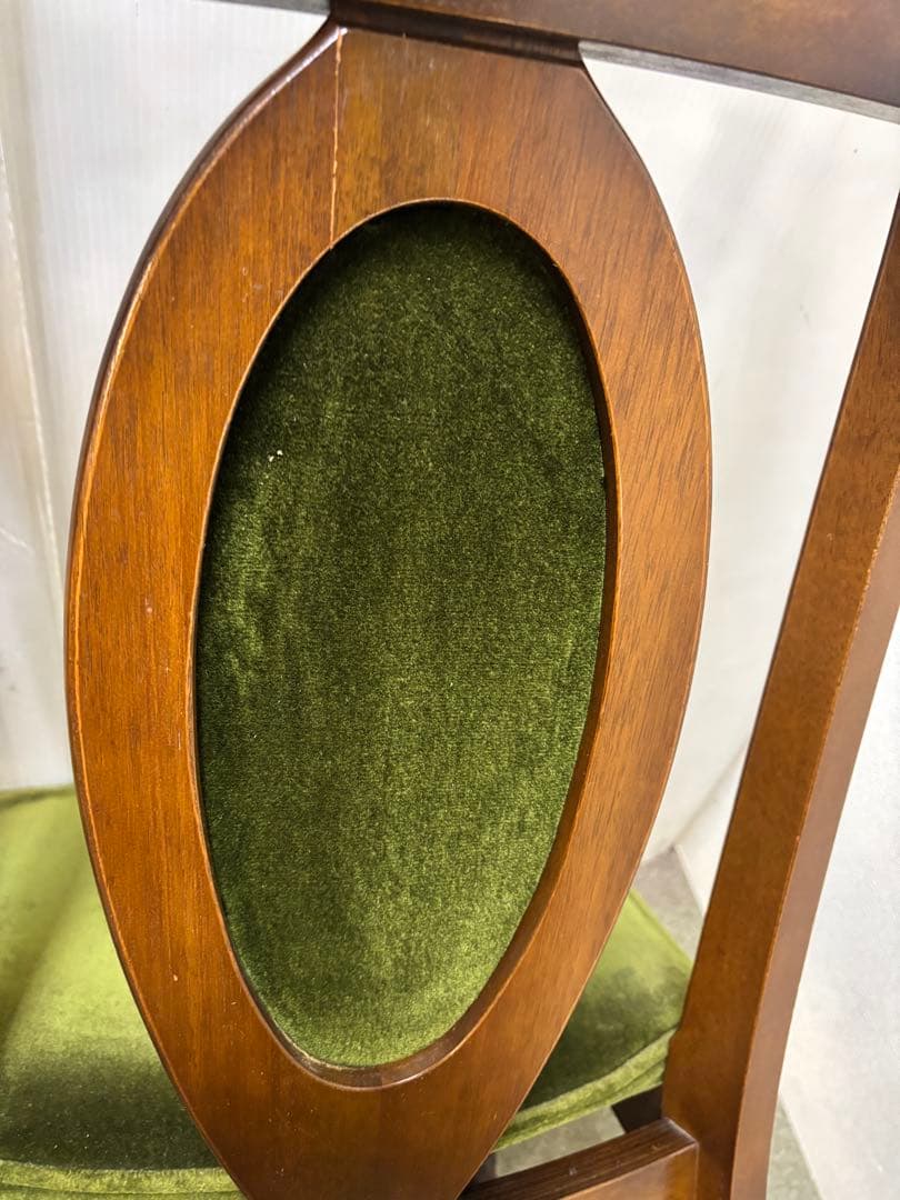 ① ヴィンテージチェア　ナガノインテリア　ベロアチェア　２脚セット