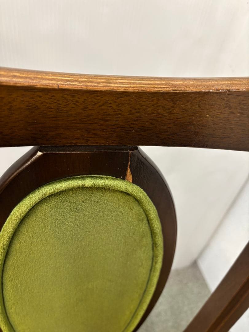 ① ヴィンテージチェア　ナガノインテリア　ベロアチェア　２脚セット