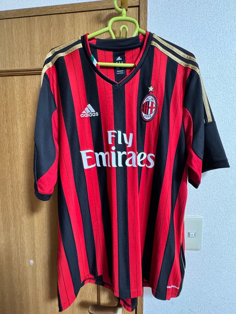 ACミラン adidas シャツ XL 赤黒