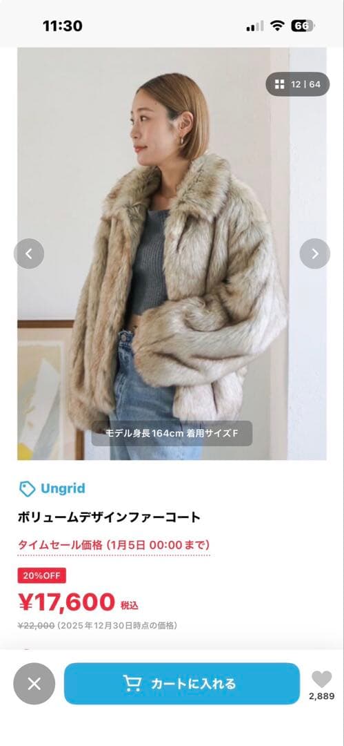 Ungrid アングリッド　ボリュームデザインファーコート