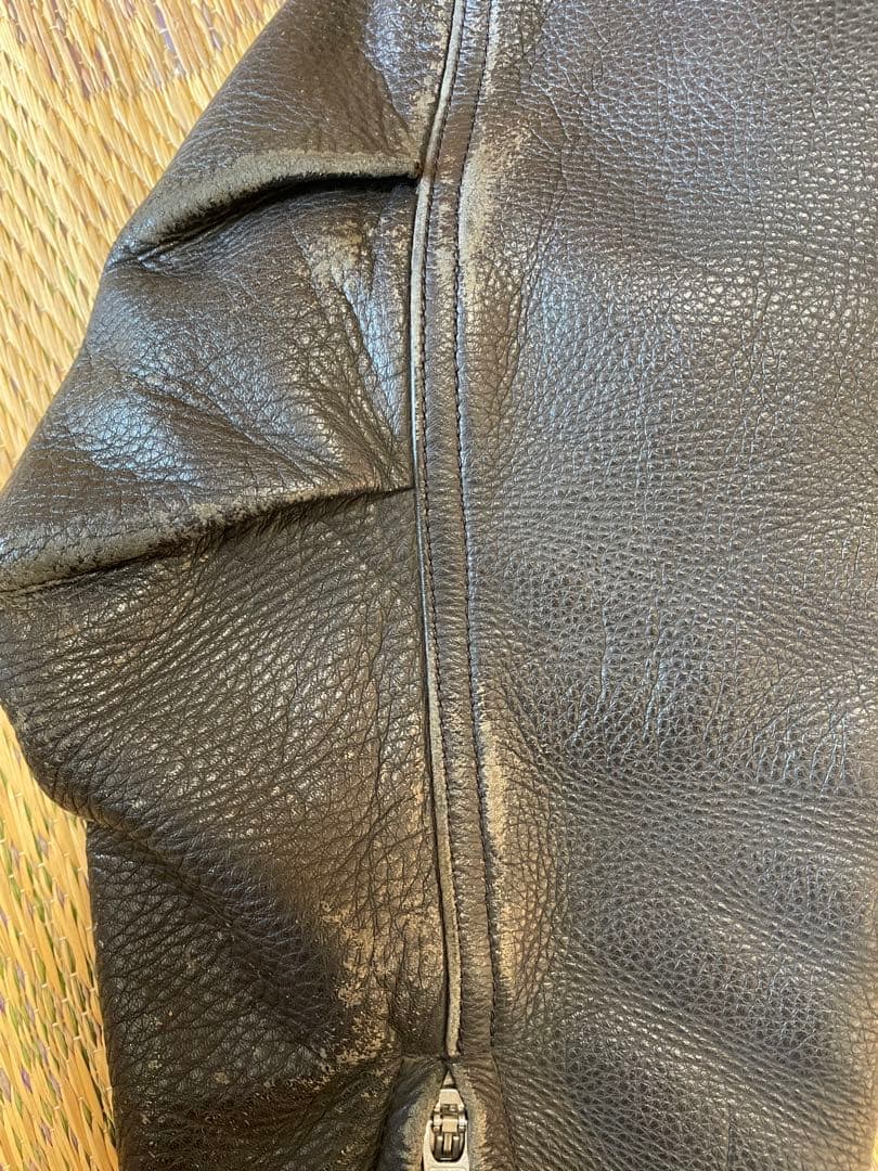 クシタニ製革ジャン　牛革　サイズLL ブラック　日本製