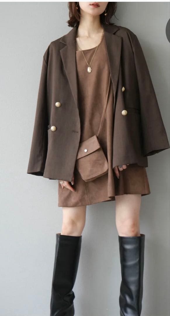 Lumier ダブルテーラードジャケット+スウェードミニワンピース(2SET)