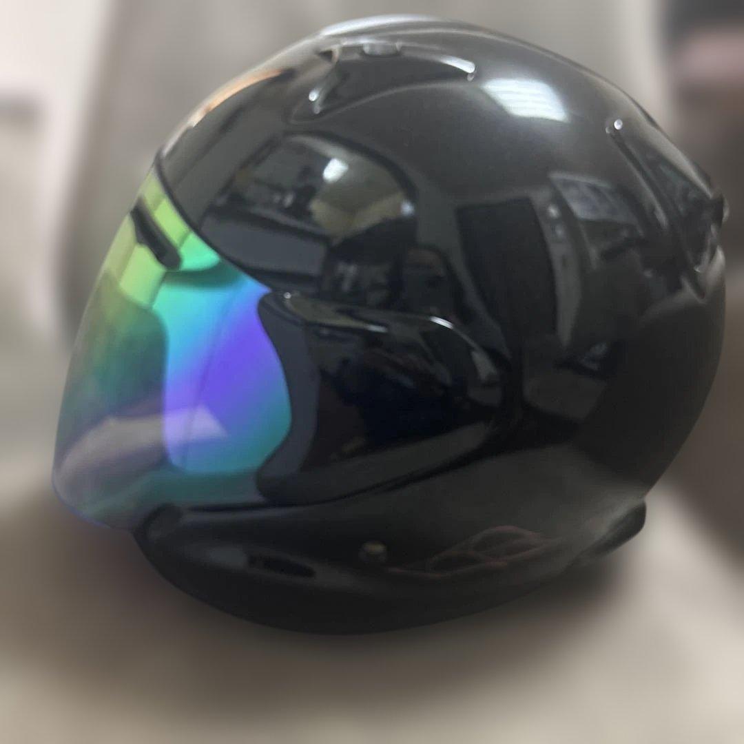 Arai ブラック ジェットヘルメット ミラーシールドMZ-F