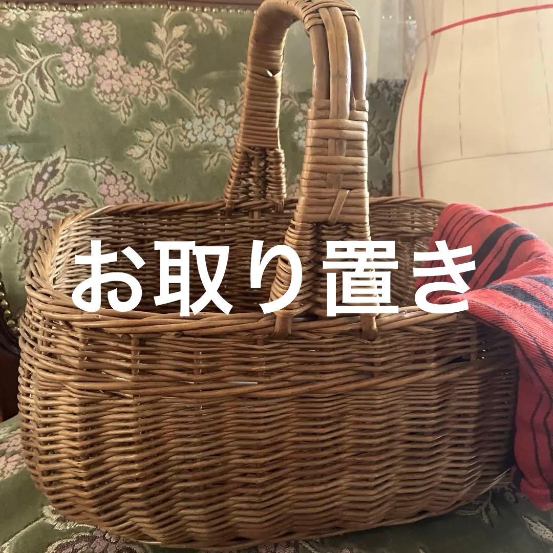 お取り置きフランスアンティークパニエ　フランスアンティークバスケット　カゴ