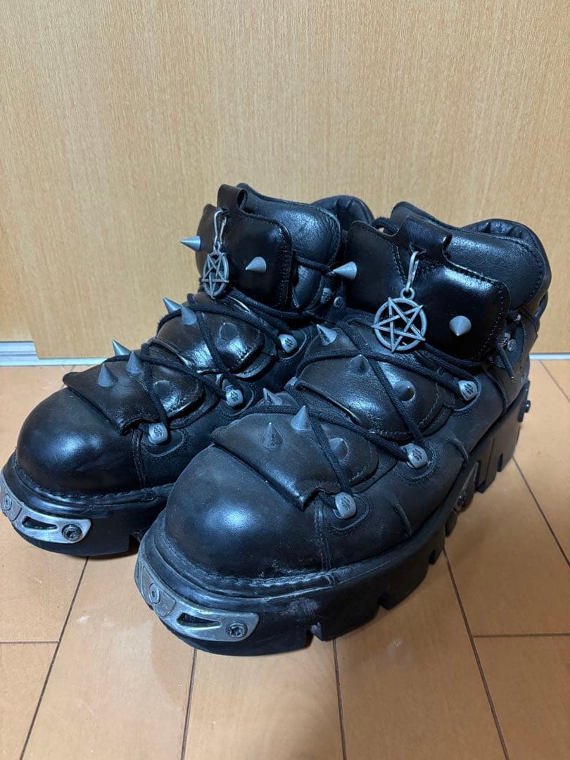 古*！様 NEW ROCK REALLION ブラック スタッズブーツ