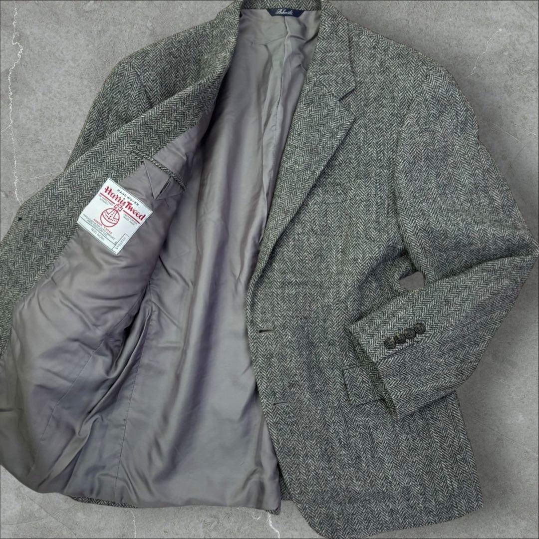 大きいサイズ✨ ハリスツイード ヘリンボーン テーラード ジャケット