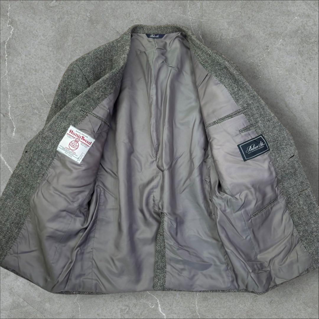 大きいサイズ✨ ハリスツイード ヘリンボーン テーラード ジャケット