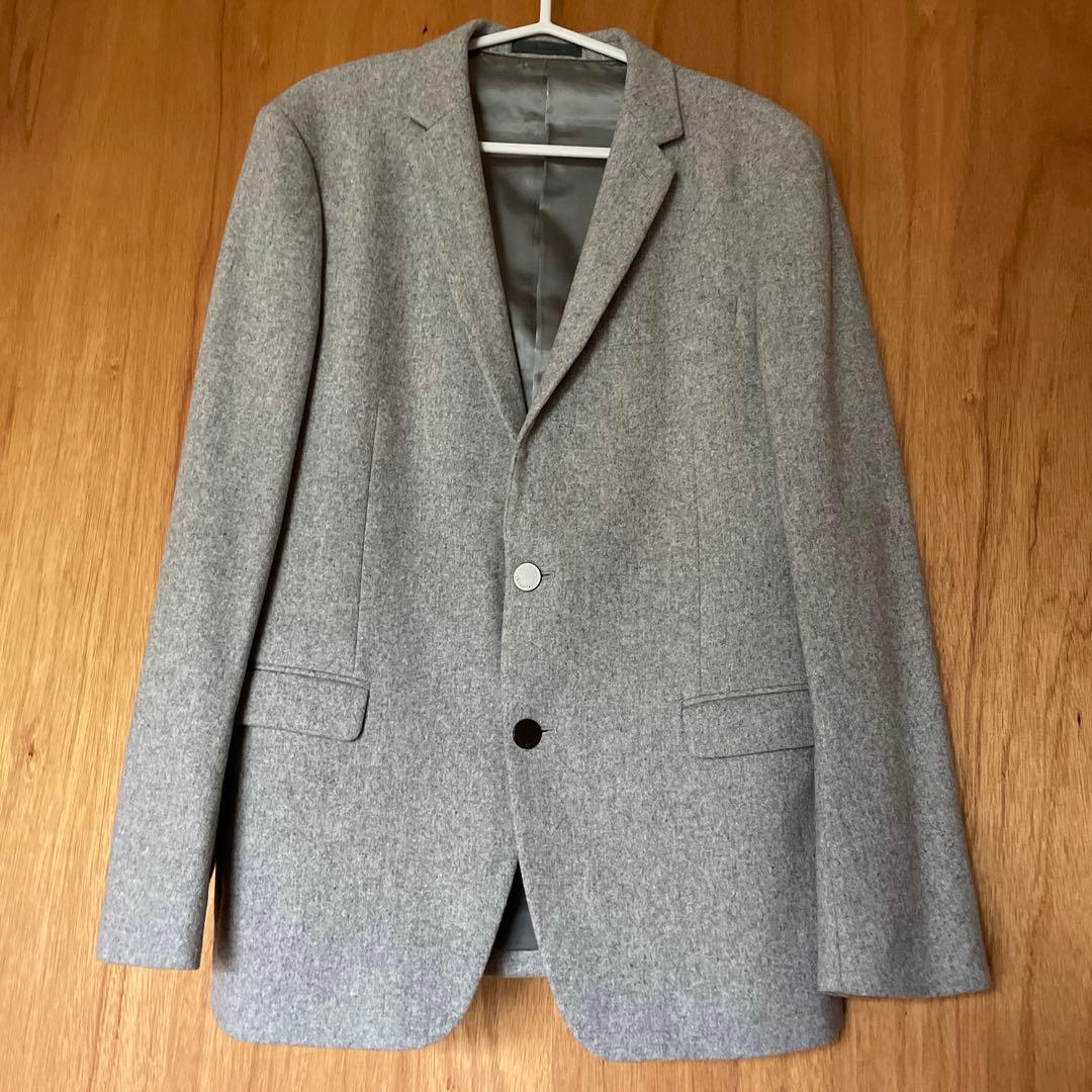 〝美品〟CKカルバンクライン☆ウールジャケット40ライトグレーメンズ