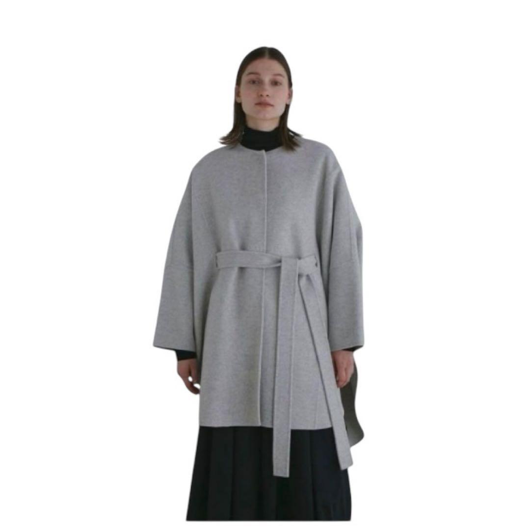 ルフィルLE PHILソフトウールリバーポンチョ ライトグレー