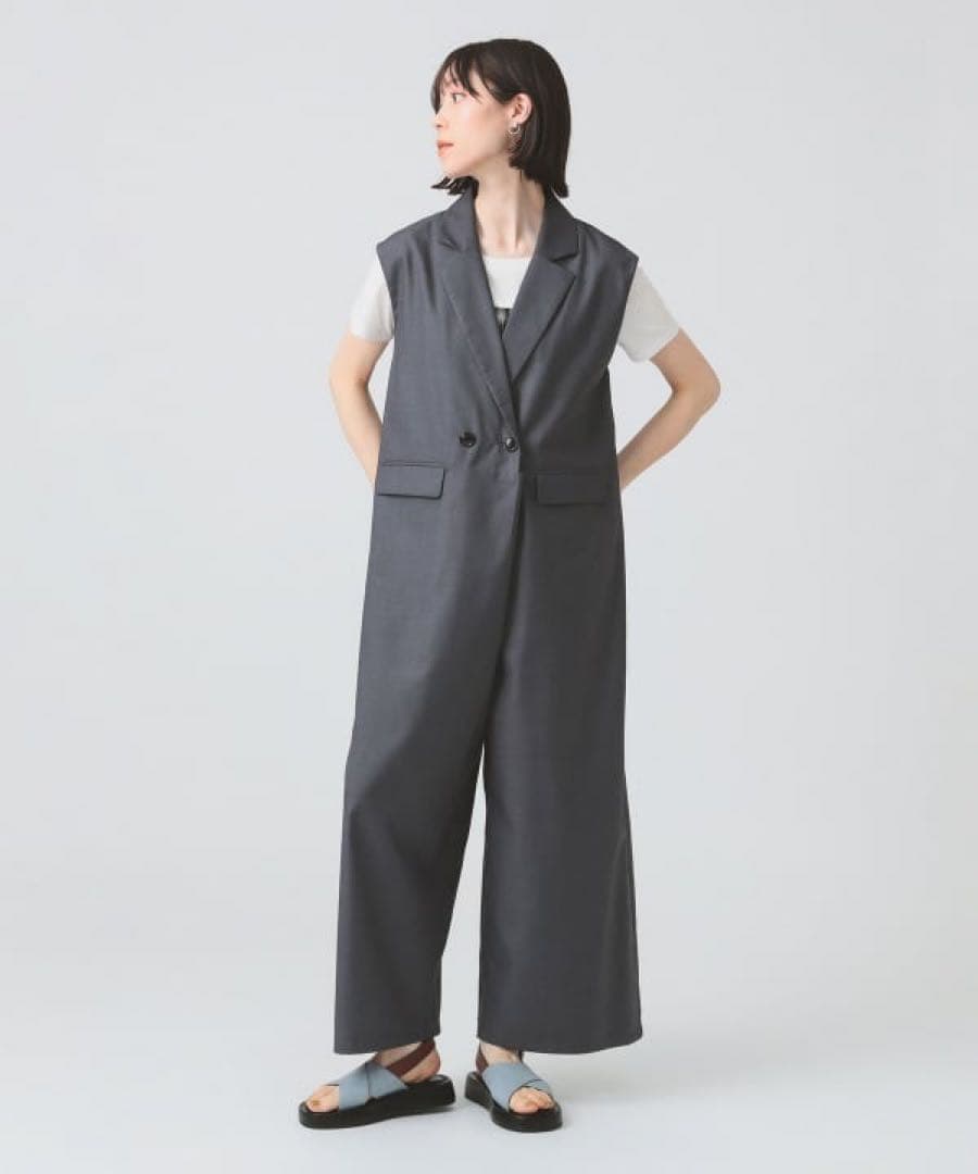 Ray BEAMS テーラードカラー サロペット