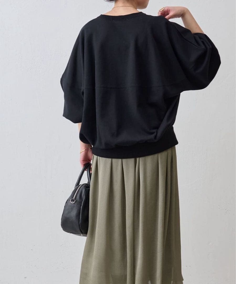 美品 BEARDSLEY ぷっくり裏毛カットソー スウェット 黒