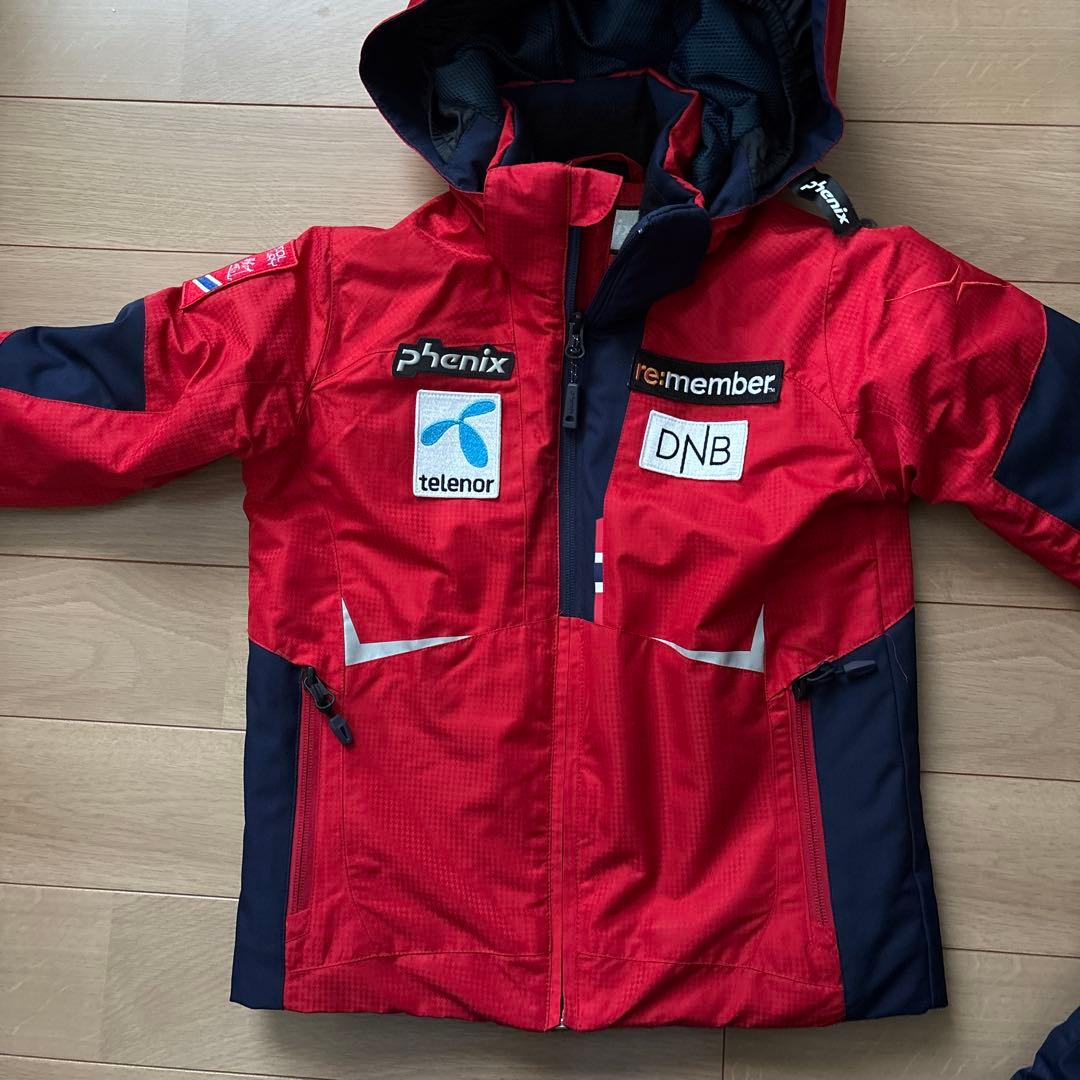 Phenix フェニックス　子ども用スキーウェア 赤/ネイビー120cm