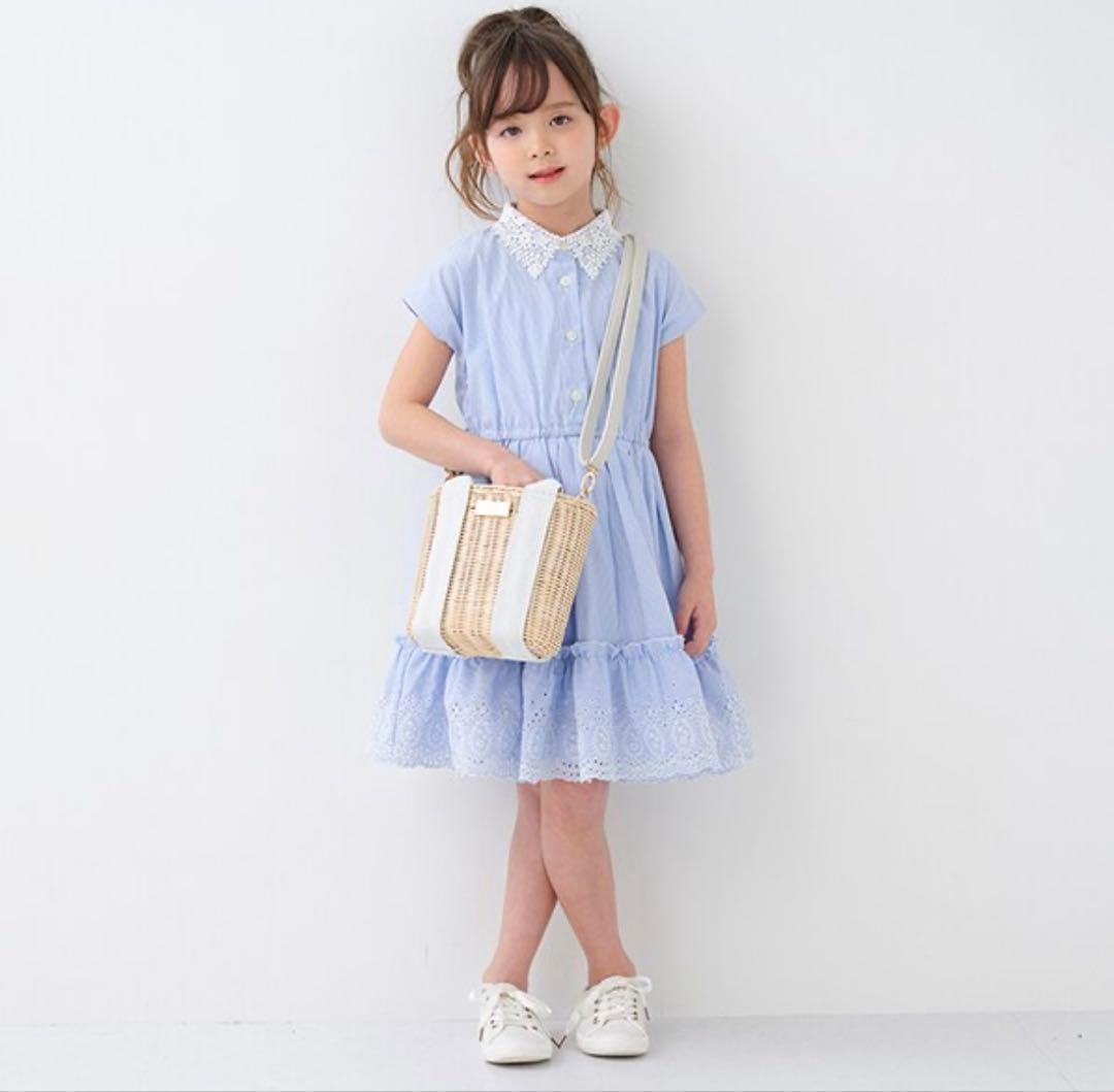 【美品】Kate spade トドラー ストライプエンブロイダリーワンピース