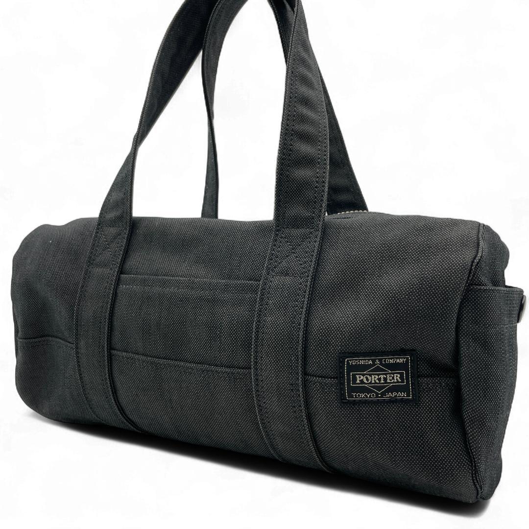 美品 PORTER ミニボストン ナイロン グレー