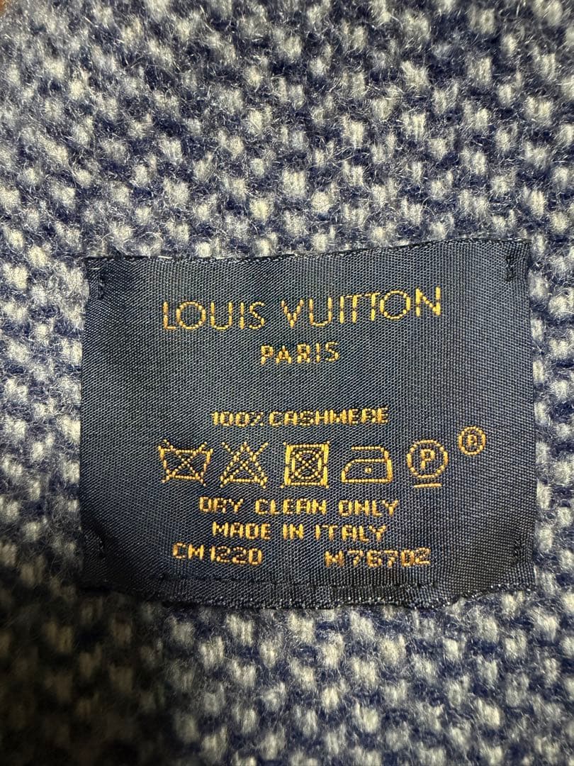 値下げ中M76702Louis Vuitton ネイビー マフラー