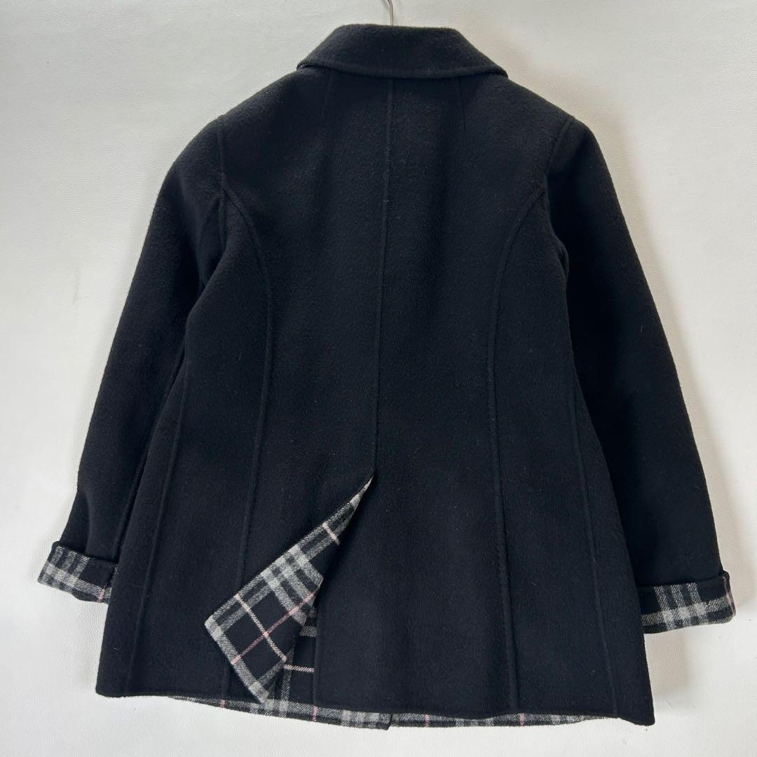 バーバリーロンドン ダブルフェイス ウール カシミヤ コート L ノバチェック