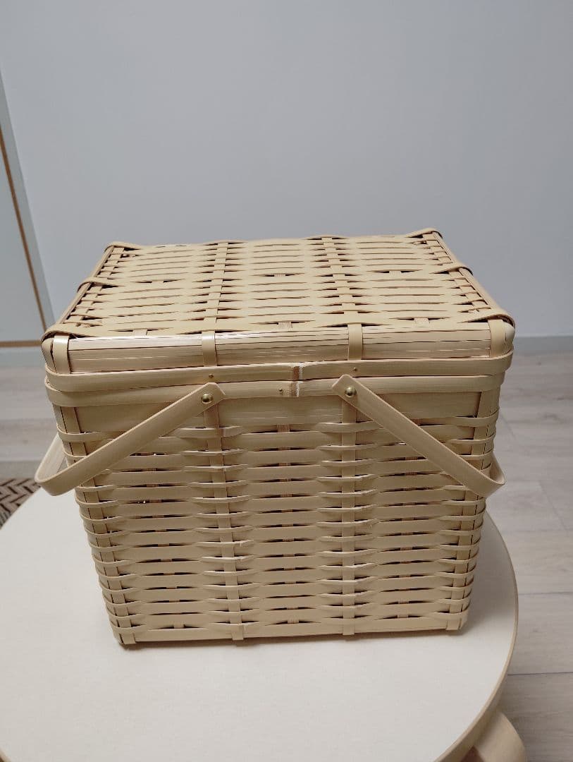 白竹かご（大）蓋付き