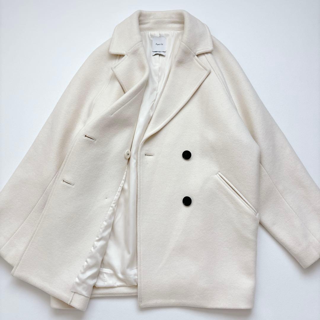 アパートバイローリーズ スーパー100メルトンジャケットコート オフホワイト F