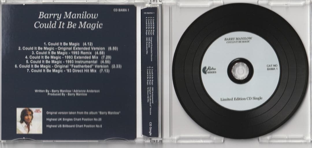 Barry Manilow　Could It Be Magic　リミックス集CD