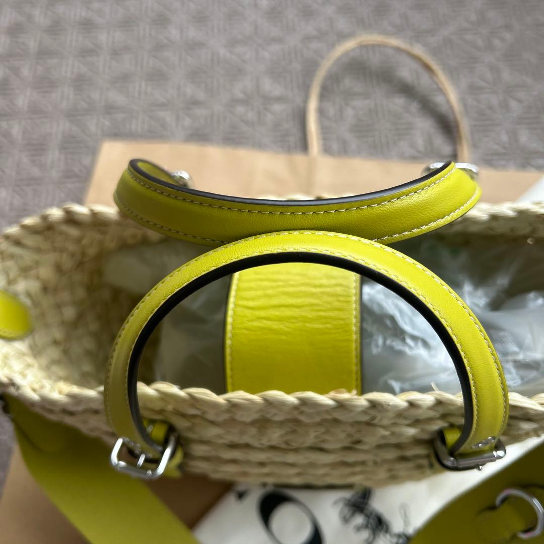 COACH イエロー かごバッグ