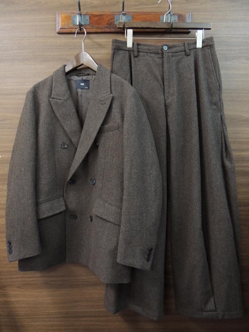 HAREツイード ダブル テーラード ジャケット パンツ セットアップ スーツ