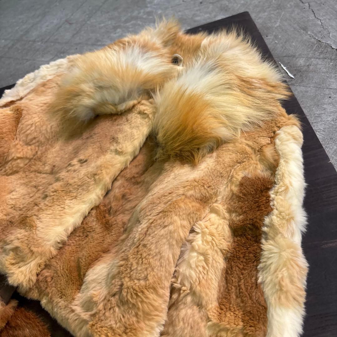 ★7W3 毛皮　リアルファーコート　モード　アンティーク　L ゴージャス　古着