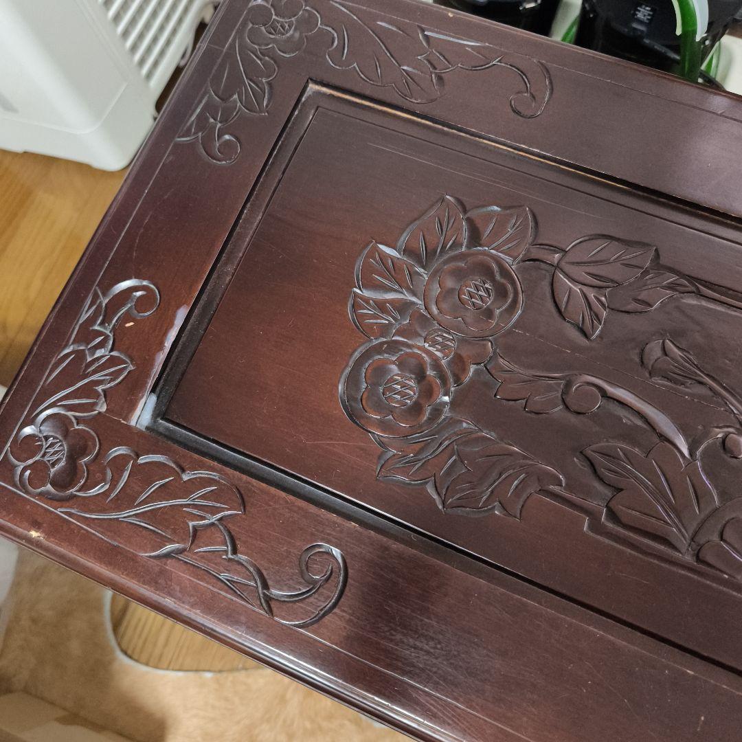 アンティーク木製ベンチ収納 中国 工芸品 玄関収納