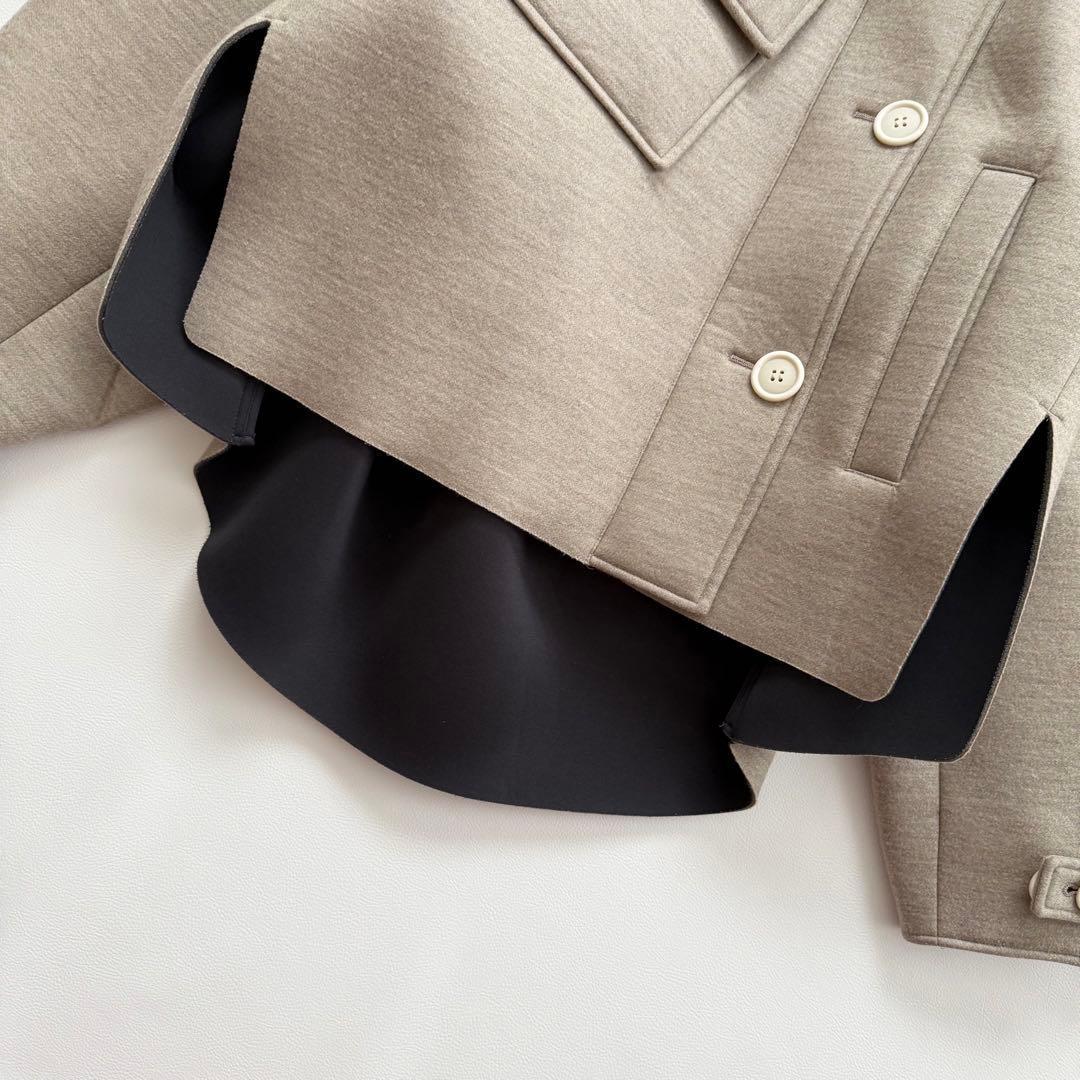 美品✨2022AW エンフォルド　ウールボンディング ショートコート　ベージュ