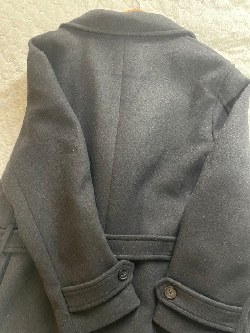 CLEL ウールブレンドテックメルトンダブルチェスターコート チャコールグレーM