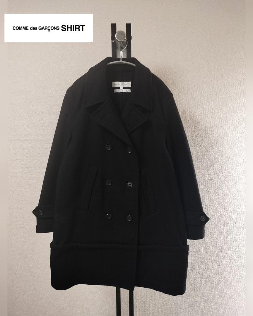 コムデギャルソンシャツ/90s//裾ドッキングダブルブレストコート/フランス製