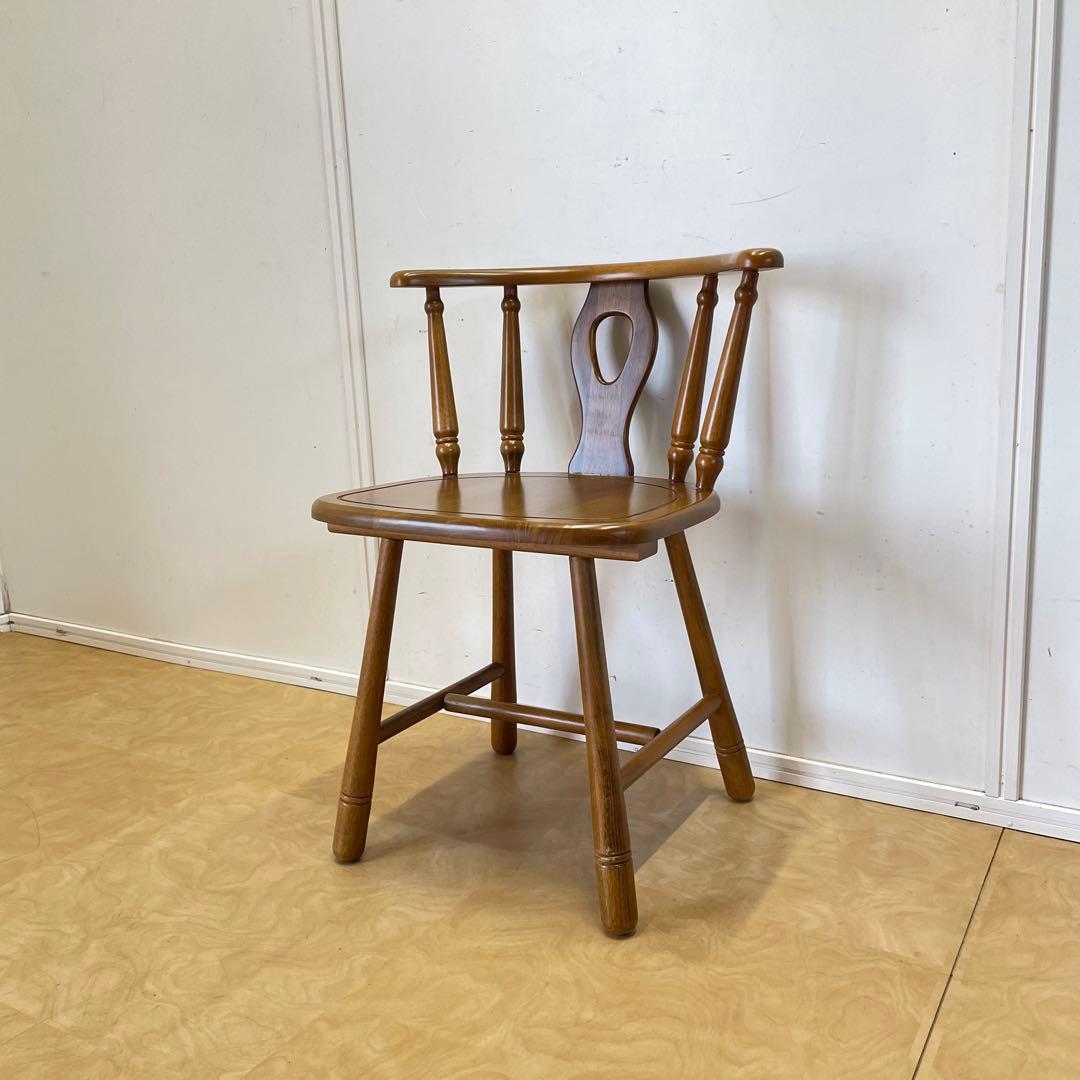 まちゃ 2セット 木製セミアームチェア ウィンザーチェア ダイニングチェア