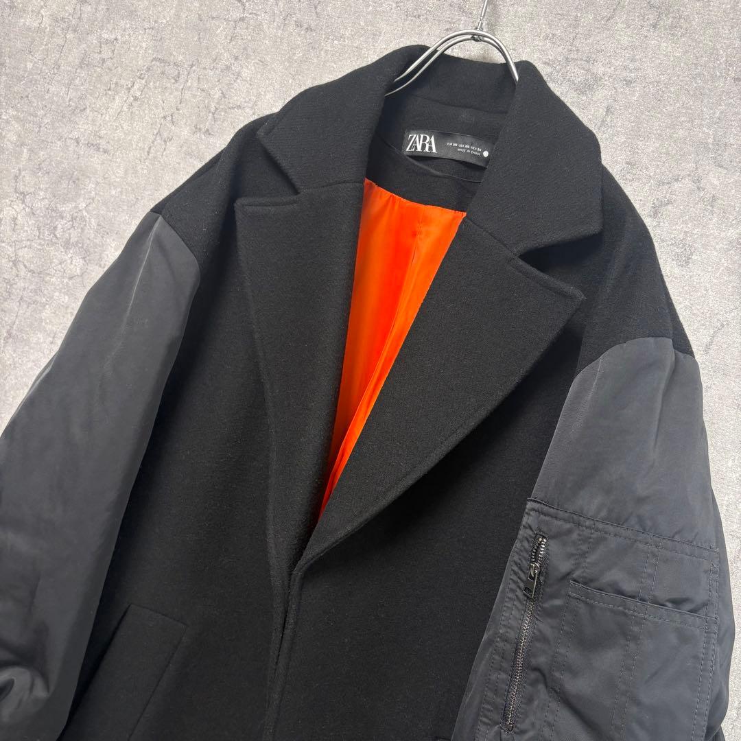 ZARA MA-1切替 マッチングボンバーコート 黒 XS オーバーサイズ
