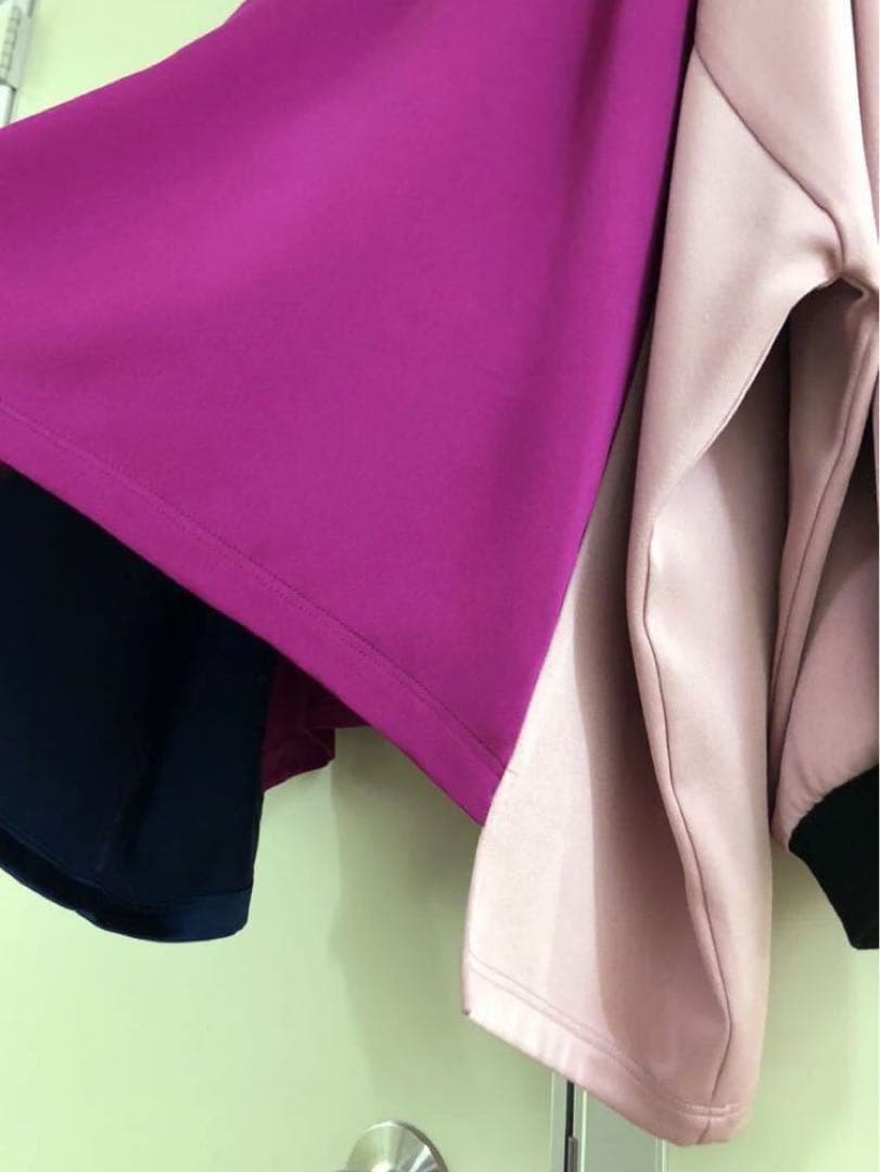 【KOCHE】SILKカラーブロック パッチワーク オーバーサイズ ポロシャツ