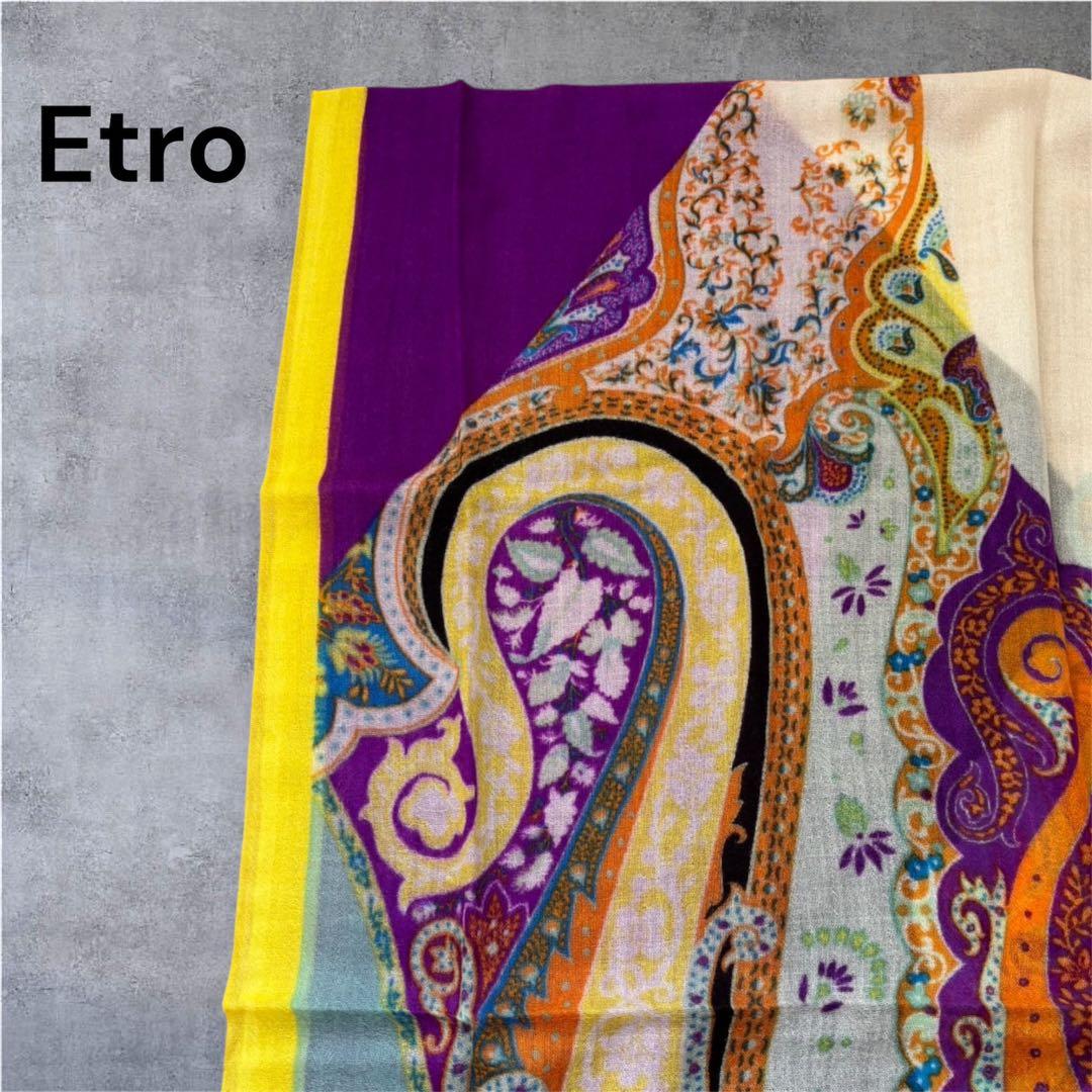 ETRO ペイズリー柄ストール カシミヤ 箱無し
