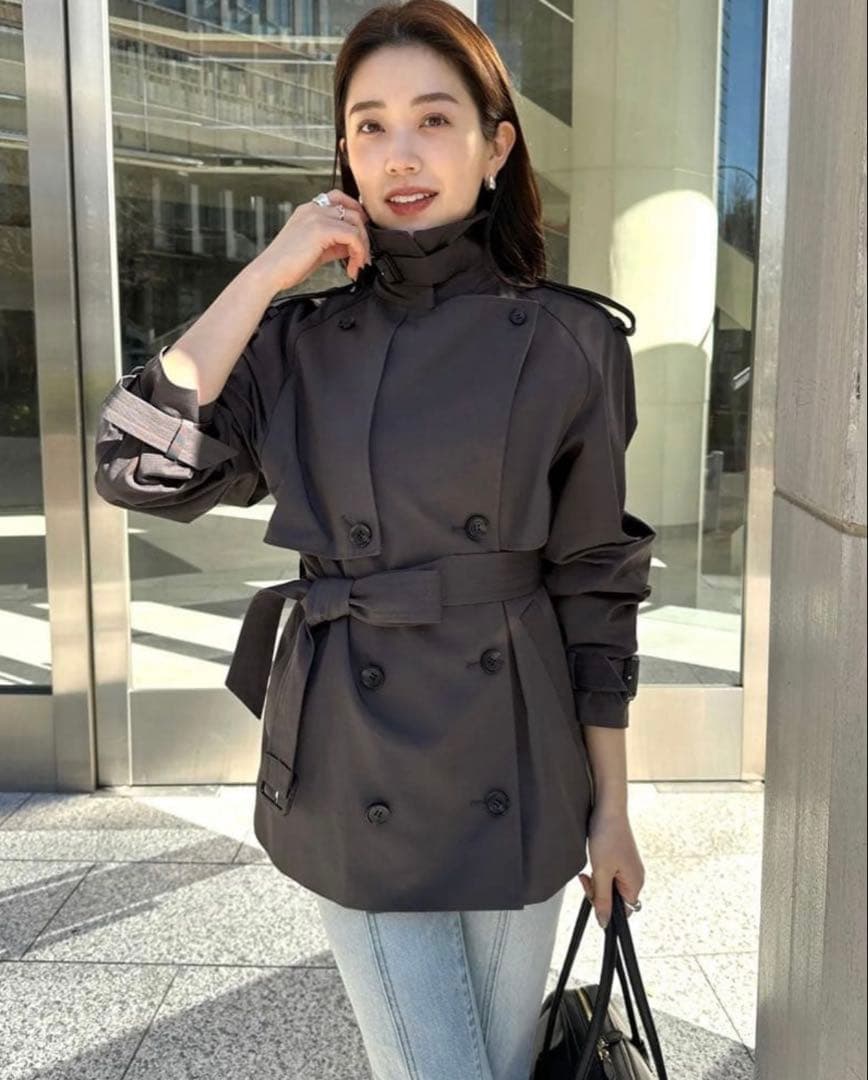 タグありanuans ハーフオーバートレンチコート Mサイズ