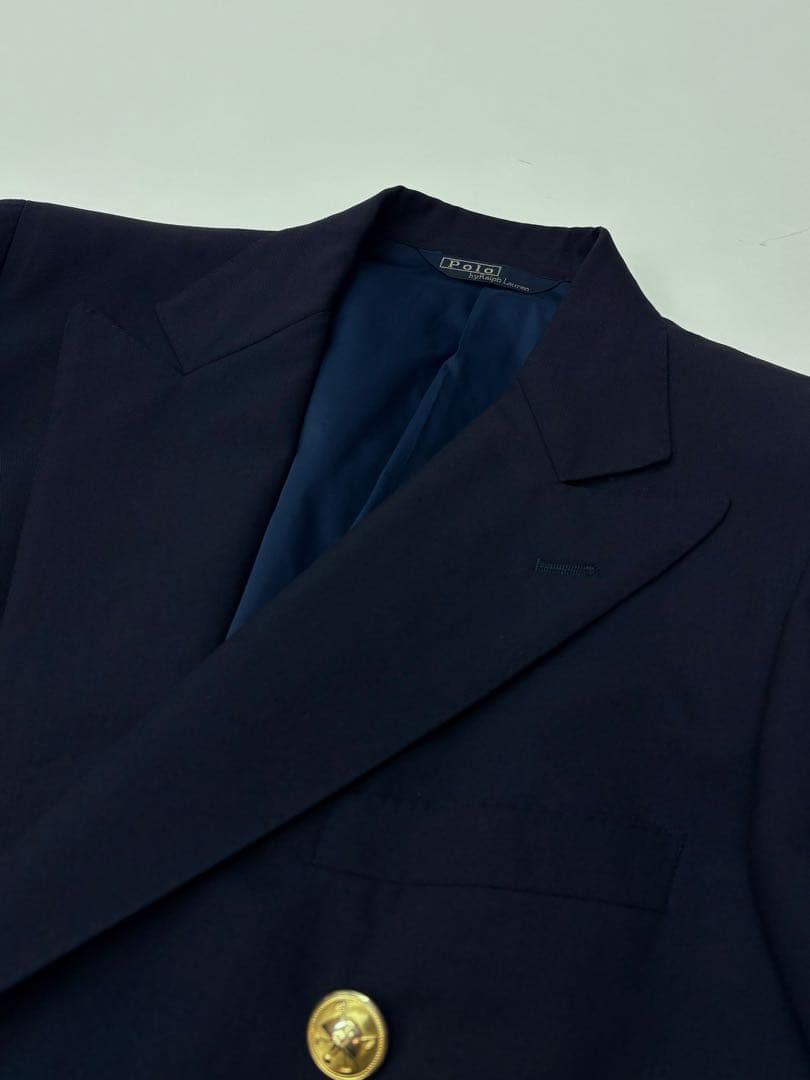 ラルフローレン 紺ブレ ダブルブレスト ネイビーブレザー　94A5